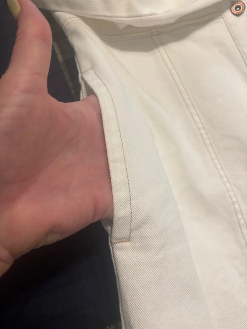 Frye White Long-Sleeve Button-Front Mini Denim Dress - Picture 10 of 10